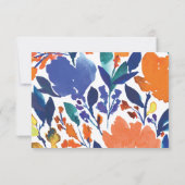 Vibrant Floral Bloom RSVP-kaart Kaart (Achterkant)