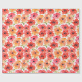 Vibrant Floral Blooms Wrapping Paper Elegant Cadeaupapier (Vlak)