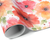 Vibrant Floral Blooms Wrapping Paper Elegant Cadeaupapier (Rol Hoek)