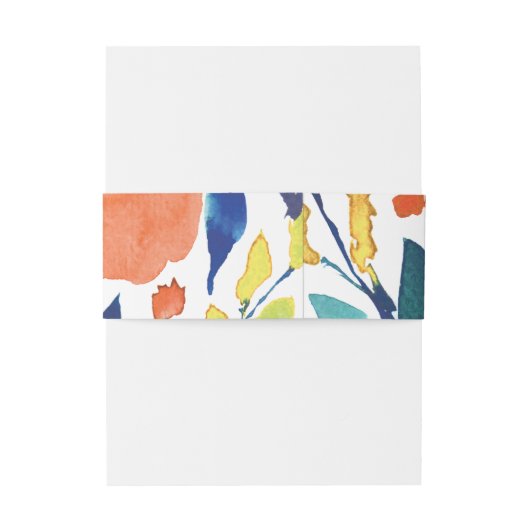 Vibrant Floral Blossom Band Belly Band Uitnodigingen Wikkel (Achterkant Voorbeeld)