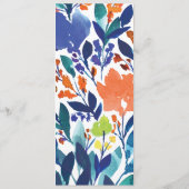 Vibrant Floral Blossom Menu Kaart (Achterkant)