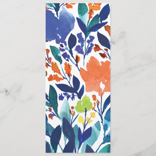 Vibrant Floral Blossom Menu Kaart (Achterkant)