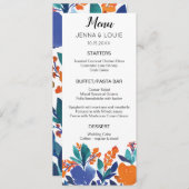 Vibrant Floral Blossom Menu Kaart (Voorkant / Achterkant)