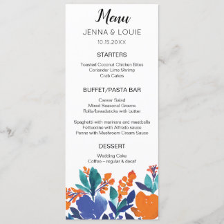 Vibrant Floral Blossom Menu Kaart