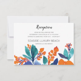 Vibrant Floral Blossom Reception Kaart