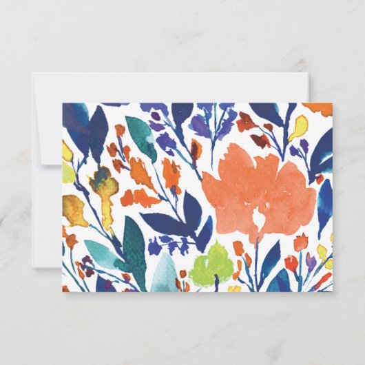 Vibrant Floral Blossom Reception Kaart (Achterkant)