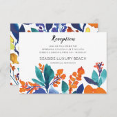 Vibrant Floral Blossom Reception Kaart (Voorkant / Achterkant)