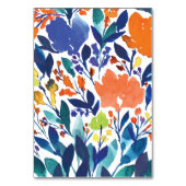 Vibrant Floral Blossom Table Number Kaart (Achterkant)