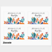 Vibrant Floral Blossom Wedding Rechthoekige Sticker (Vel)