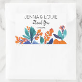 Vibrant Floral Blossom Wedding Rechthoekige Sticker (Tas)
