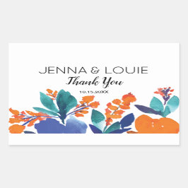 Vibrant Floral Blossom Wedding Rechthoekige Sticker