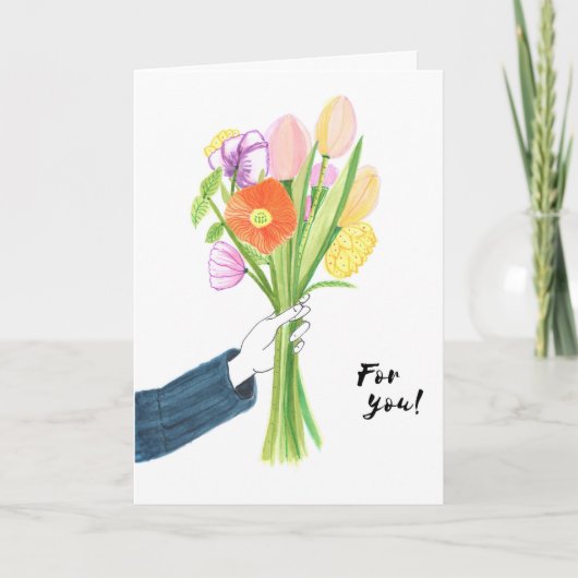 Vibrant Floral Bouquet Birthday Card Kaart (Voorkant)