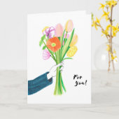 Vibrant Floral Bouquet Birthday Card Kaart (Gele Bloem)