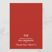 Vibrant Floral Chinese Tea Ceremony Wedding Kaart (Achterkant)