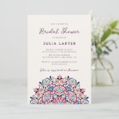 Vibrant Floral Delight Mandala Bridal Shower Kaart (Staand voorkant)