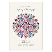 Vibrant Floral Delight Mandala Wedding Place Card  Kaart (Voorkant)