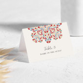 Vibrant Floral Delight Mandala Wedding Place Card Kaart