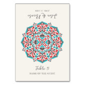Vibrant Floral Delight Mandala Wedding Place Card  Kaart (Voorkant)