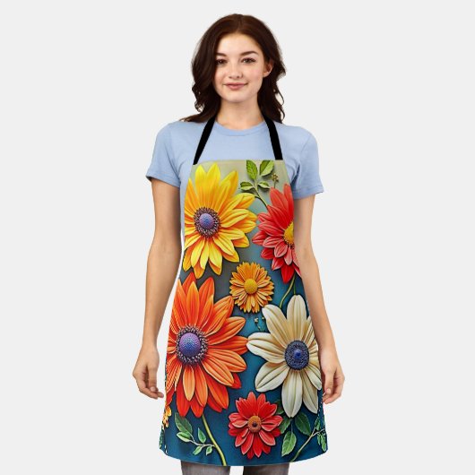 Vibrant Floral Fantasy Design Schort (Gedragen)