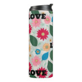 Vibrant Floral Garden Seamless Pattern - Cheerful  Thermosbeker (Gedraaid links)