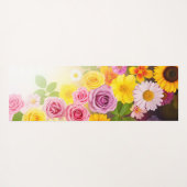 Vibrant Floral Gradient Art – Pink Yellow Purple Yogamat (Achterkant (horizontaal))