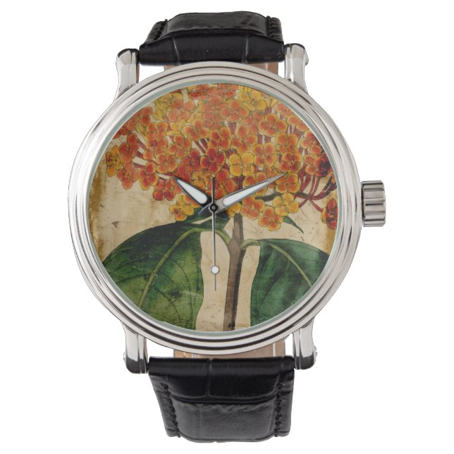 Vibrant Floral I Horloge (Voorkant)