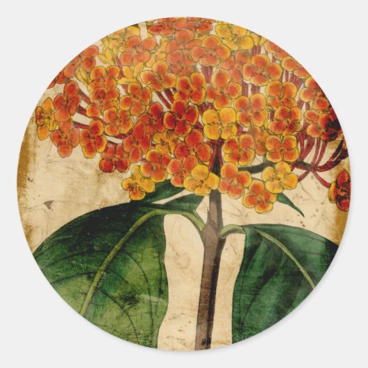 Vibrant Floral I Ronde Sticker (Voorkant)