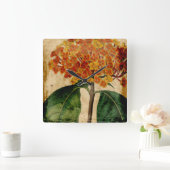 Vibrant Floral I Vierkante Klok (Huis)