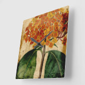 Vibrant Floral I Vierkante Klok (Hoek)