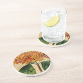 Vibrant Floral I Zandsteen Onderzetter (Zijkant)