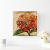 Vibrant Floral III Vierkante Klok (Huis)