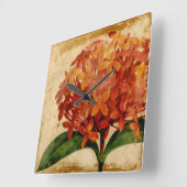 Vibrant Floral III Vierkante Klok (Hoek)