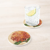 Vibrant Floral III Zandsteen Onderzetter (Zijkant)