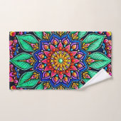 Vibrant Floral Mandala Art Bad Handdoek (Handdoek)