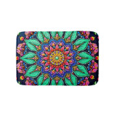 Vibrant Floral Mandala Art Badmat (Voorkant)