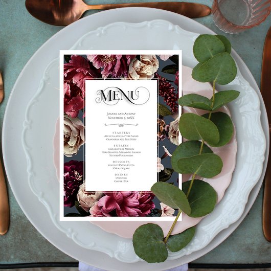 Vibrant Floral Menu Kaart