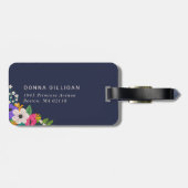 Vibrant Floral Pattern Bagagelabel (Achterkant horizontaal)