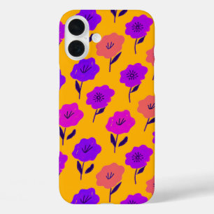 Vibrant Floral Pattern iPhone 16 Plus Hoesje