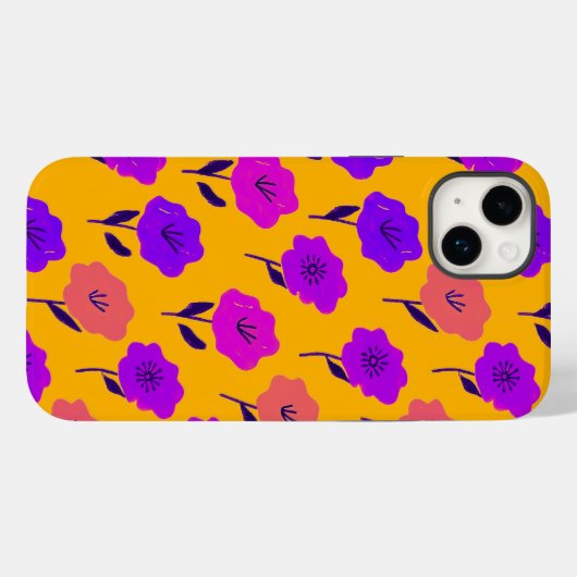 Vibrant Floral Pattern Case-Mate iPhone Case (Achterkant (horizontaal))