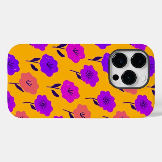 Vibrant Floral Pattern Case-Mate iPhone Case (Achterkant (horizontaal))
