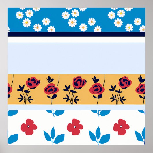 Vibrant Floral Pattern Designs | Custom Art Prints (Voorkant)