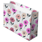 Vibrant Floral Pattern Groot Cadeauzakje (Voorkant Gekanteld)