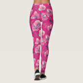 Vibrant Floral Pattern in Pink, White & Royal B    Leggings (Achterkant)