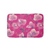 Vibrant Floral Pattern in Pink, White & Royal Blue Badmat (Voorkant)
