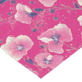 Vibrant Floral Pattern in Pink, White & Royal Blue Lange Tafelloper (Hoek)