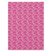 Vibrant Floral Pattern in Pink, White & Royal Blue Tafelkleed (Voorkant)