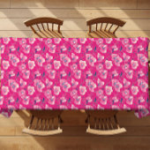 Vibrant Floral Pattern in Pink, White & Royal Blue Tafelkleed