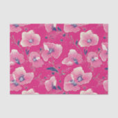 Vibrant Floral Pattern in Pink, White & Royal Blue Tissuepapier (Voorkant)