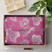 Vibrant Floral Pattern in Pink, White & Royal Blue Tissuepapier (Geschenk)