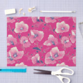 Vibrant Floral Pattern in Pink, White & Royal Blue Tissuepapier (Craft)